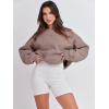 imageANRABESS Womens Sweatshirts Crewneck Fleece Oversized Pullover Sweater Spring Winter Cute Tops Teen Girls Preppy Clothes 2026Gray Khaki