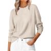 imageANRABESS Sweaters for Women Loose Fit Lightweight Soft Dressy Scalloped Long Sleeve Pullover Tops 2026 Fall Casual OutfitsAlmond