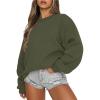 imageANRABESS Womens Sweatshirts Crewneck Fleece Oversized Pullover Sweater Spring Winter Cute Tops Teen Girls Preppy Clothes 2026Army Green