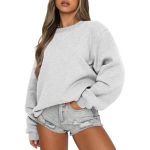 imageANRABESS Womens Sweatshirts Crewneck Fleece Oversized Pullover Sweater Spring Winter Cute Tops Teen Girls Preppy Clothes 2026Gray