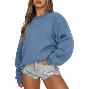 imageANRABESS Womens Sweatshirts Crewneck Fleece Oversized Pullover Sweater Spring Winter Cute Tops Teen Girls Preppy Clothes 2026Indigo Blue