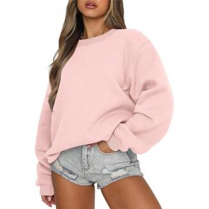 imageANRABESS Womens Sweatshirts Crewneck Fleece Oversized Pullover Sweater Spring Winter Cute Tops Teen Girls Preppy Clothes 2026Light Pink