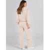 imageANRABESS Womens 2 Piece Outfits Half Zip Sweatshirt amp Wide Leg Pants Airport Travel Lounge Matching Sets Sweatsuits ClothingApricot