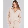 imageANRABESS Womens 2 Piece Outfits Half Zip Sweatshirt amp Wide Leg Pants Airport Travel Lounge Matching Sets Sweatsuits ClothingApricot