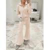imageANRABESS Womens 2 Piece Outfits Half Zip Sweatshirt amp Wide Leg Pants Airport Travel Lounge Matching Sets Sweatsuits ClothingApricot