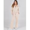imageANRABESS Womens 2 Piece Outfits Half Zip Sweatshirt amp Wide Leg Pants Airport Travel Lounge Matching Sets Sweatsuits ClothingApricot