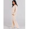 imageANRABESS Womens 2 Piece Outfits Half Zip Sweatshirt amp Wide Leg Pants Airport Travel Lounge Matching Sets Sweatsuits ClothingApricot