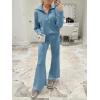 imageANRABESS Womens 2 Piece Outfits Half Zip Sweatshirt amp Wide Leg Pants Airport Travel Lounge Matching Sets Sweatsuits ClothingBlue