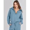 imageANRABESS Womens 2 Piece Outfits Half Zip Sweatshirt amp Wide Leg Pants Airport Travel Lounge Matching Sets Sweatsuits ClothingBlue
