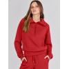imageANRABESS Womens 2 Piece Outfits Half Zip Sweatshirt amp Wide Leg Pants Airport Travel Lounge Matching Sets Sweatsuits ClothingBright Red