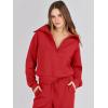 imageANRABESS Womens 2 Piece Outfits Half Zip Sweatshirt amp Wide Leg Pants Airport Travel Lounge Matching Sets Sweatsuits ClothingBright Red