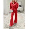 imageANRABESS Womens 2 Piece Outfits Half Zip Sweatshirt amp Wide Leg Pants Airport Travel Lounge Matching Sets Sweatsuits ClothingBright Red
