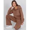 imageANRABESS Womens 2 Piece Outfits Half Zip Sweatshirt amp Wide Leg Pants Airport Travel Lounge Matching Sets Sweatsuits ClothingBurnt Brown