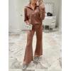 imageANRABESS Womens 2 Piece Outfits Half Zip Sweatshirt amp Wide Leg Pants Airport Travel Lounge Matching Sets Sweatsuits ClothingBurnt Brown
