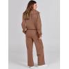 imageANRABESS Womens 2 Piece Outfits Half Zip Sweatshirt amp Wide Leg Pants Airport Travel Lounge Matching Sets Sweatsuits ClothingBurnt Brown