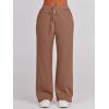 imageANRABESS Womens 2 Piece Outfits Half Zip Sweatshirt amp Wide Leg Pants Airport Travel Lounge Matching Sets Sweatsuits ClothingBurnt Brown