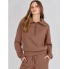imageANRABESS Womens 2 Piece Outfits Half Zip Sweatshirt amp Wide Leg Pants Airport Travel Lounge Matching Sets Sweatsuits ClothingBurnt Brown