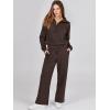 imageANRABESS Womens 2 Piece Outfits Half Zip Sweatshirt amp Wide Leg Pants Airport Travel Lounge Matching Sets Sweatsuits ClothingCoffee