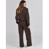 imageANRABESS Womens 2 Piece Outfits Half Zip Sweatshirt amp Wide Leg Pants Airport Travel Lounge Matching Sets Sweatsuits ClothingCoffee