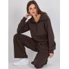 imageANRABESS Womens 2 Piece Outfits Half Zip Sweatshirt amp Wide Leg Pants Airport Travel Lounge Matching Sets Sweatsuits ClothingCoffee