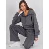 imageANRABESS Womens 2 Piece Outfits Half Zip Sweatshirt amp Wide Leg Pants Airport Travel Lounge Matching Sets Sweatsuits ClothingDark Grey