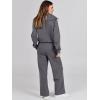 imageANRABESS Womens 2 Piece Outfits Half Zip Sweatshirt amp Wide Leg Pants Airport Travel Lounge Matching Sets Sweatsuits ClothingDark Grey