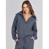 imageANRABESS Womens 2 Piece Outfits Half Zip Sweatshirt amp Wide Leg Pants Airport Travel Lounge Matching Sets Sweatsuits ClothingGray