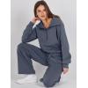 imageANRABESS Womens 2 Piece Outfits Half Zip Sweatshirt amp Wide Leg Pants Airport Travel Lounge Matching Sets Sweatsuits ClothingGray