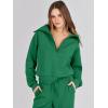 imageANRABESS Womens 2 Piece Outfits Half Zip Sweatshirt amp Wide Leg Pants Airport Travel Lounge Matching Sets Sweatsuits ClothingGreen