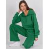 imageANRABESS Womens 2 Piece Outfits Half Zip Sweatshirt amp Wide Leg Pants Airport Travel Lounge Matching Sets Sweatsuits ClothingGreen