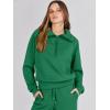 imageANRABESS Womens 2 Piece Outfits Half Zip Sweatshirt amp Wide Leg Pants Airport Travel Lounge Matching Sets Sweatsuits ClothingGreen