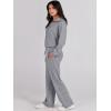 imageANRABESS Womens 2 Piece Outfits Half Zip Sweatshirt amp Wide Leg Pants Airport Travel Lounge Matching Sets Sweatsuits ClothingGrey
