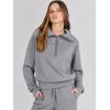 imageANRABESS Womens 2 Piece Outfits Half Zip Sweatshirt amp Wide Leg Pants Airport Travel Lounge Matching Sets Sweatsuits ClothingGrey