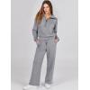 imageANRABESS Womens 2 Piece Outfits Half Zip Sweatshirt amp Wide Leg Pants Airport Travel Lounge Matching Sets Sweatsuits ClothingGrey