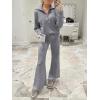 imageANRABESS Womens 2 Piece Outfits Half Zip Sweatshirt amp Wide Leg Pants Airport Travel Lounge Matching Sets Sweatsuits ClothingGrey