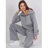 imageANRABESS Womens 2 Piece Outfits Half Zip Sweatshirt amp Wide Leg Pants Airport Travel Lounge Matching Sets Sweatsuits ClothingGrey