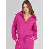 imageANRABESS Womens 2 Piece Outfits Half Zip Sweatshirt amp Wide Leg Pants Airport Travel Lounge Matching Sets Sweatsuits ClothingHot Pink