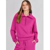 imageANRABESS Womens 2 Piece Outfits Half Zip Sweatshirt amp Wide Leg Pants Airport Travel Lounge Matching Sets Sweatsuits ClothingHot Pink