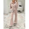 imageANRABESS Womens 2 Piece Outfits Half Zip Sweatshirt amp Wide Leg Pants Airport Travel Lounge Matching Sets Sweatsuits ClothingKhaki
