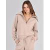 imageANRABESS Womens 2 Piece Outfits Half Zip Sweatshirt amp Wide Leg Pants Airport Travel Lounge Matching Sets Sweatsuits ClothingKhaki