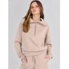 imageANRABESS Womens 2 Piece Outfits Half Zip Sweatshirt amp Wide Leg Pants Airport Travel Lounge Matching Sets Sweatsuits ClothingKhaki