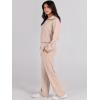 imageANRABESS Womens 2 Piece Outfits Half Zip Sweatshirt amp Wide Leg Pants Airport Travel Lounge Matching Sets Sweatsuits ClothingKhaki