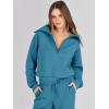 imageANRABESS Womens 2 Piece Outfits Half Zip Sweatshirt amp Wide Leg Pants Airport Travel Lounge Matching Sets Sweatsuits ClothingLake Blue