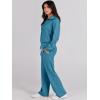 imageANRABESS Womens 2 Piece Outfits Half Zip Sweatshirt amp Wide Leg Pants Airport Travel Lounge Matching Sets Sweatsuits ClothingLake Blue