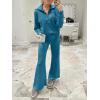 imageANRABESS Womens 2 Piece Outfits Half Zip Sweatshirt amp Wide Leg Pants Airport Travel Lounge Matching Sets Sweatsuits ClothingLake Blue