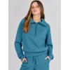 imageANRABESS Womens 2 Piece Outfits Half Zip Sweatshirt amp Wide Leg Pants Airport Travel Lounge Matching Sets Sweatsuits ClothingLake Blue