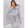 imageANRABESS Womens 2 Piece Outfits Half Zip Sweatshirt amp Wide Leg Pants Airport Travel Lounge Matching Sets Sweatsuits ClothingLight Grey