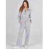 imageANRABESS Womens 2 Piece Outfits Half Zip Sweatshirt amp Wide Leg Pants Airport Travel Lounge Matching Sets Sweatsuits ClothingLight Grey
