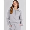 imageANRABESS Womens 2 Piece Outfits Half Zip Sweatshirt amp Wide Leg Pants Airport Travel Lounge Matching Sets Sweatsuits ClothingLight Grey