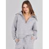 imageANRABESS Womens 2 Piece Outfits Half Zip Sweatshirt amp Wide Leg Pants Airport Travel Lounge Matching Sets Sweatsuits ClothingLight Grey